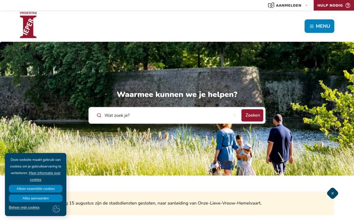 Screenshot of ieper.be