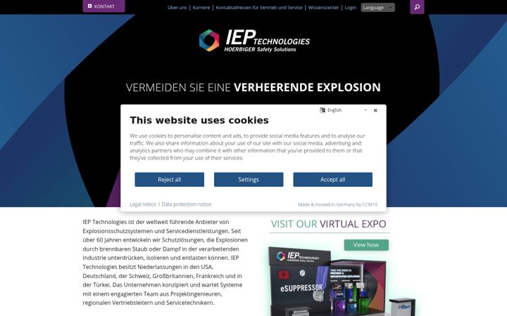 Ekrano kopija ieptechnologies.de