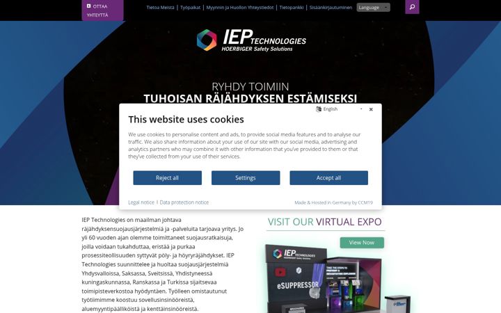 Screenshot van ieptechnologies.fi
