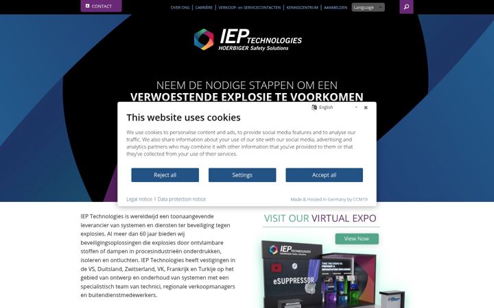 Skærmbillede af ieptechnologies.nl