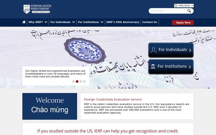 Screenshot of ierf.org