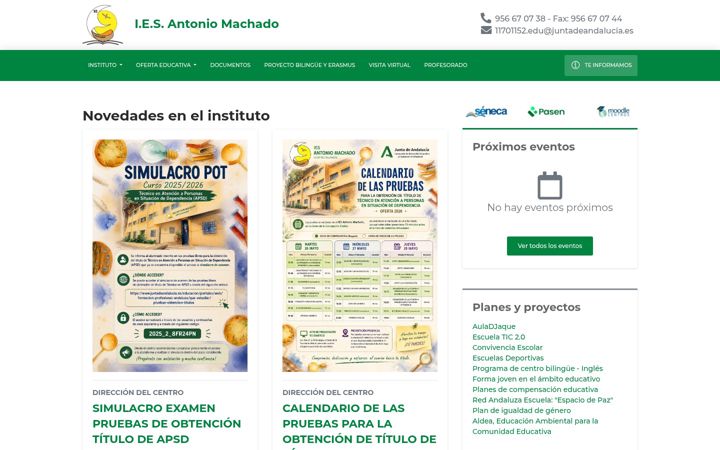 Screenshot of iesantoniomachado.es