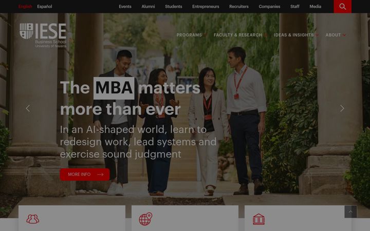 Skærmbillede af iese.edu