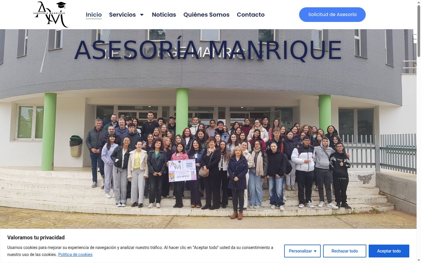 Screenshot del banner di consenso mostrato prima di qualsiasi interazione