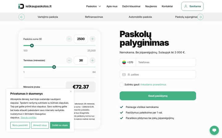 Posnetek zaslona ieskaupaskolos.lt
