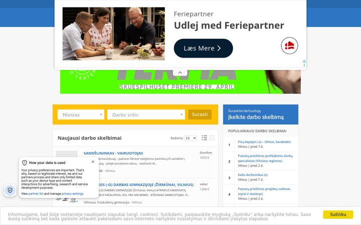 Posnetek zaslona ieskokdarbo.lt