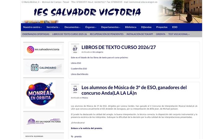 Screenshot of iesmonreal.es