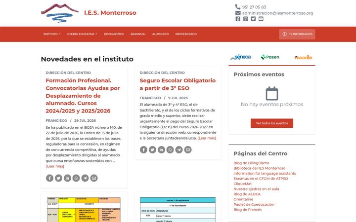Screenshot of iesmonterroso.org