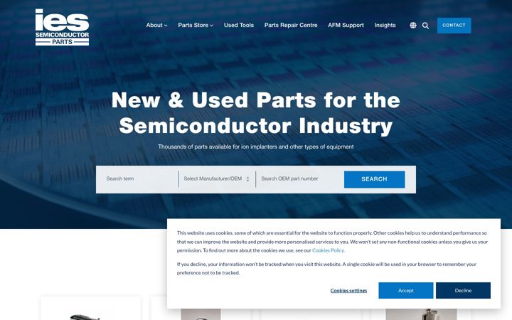 Képernyőkép: iessemiconductorparts.com