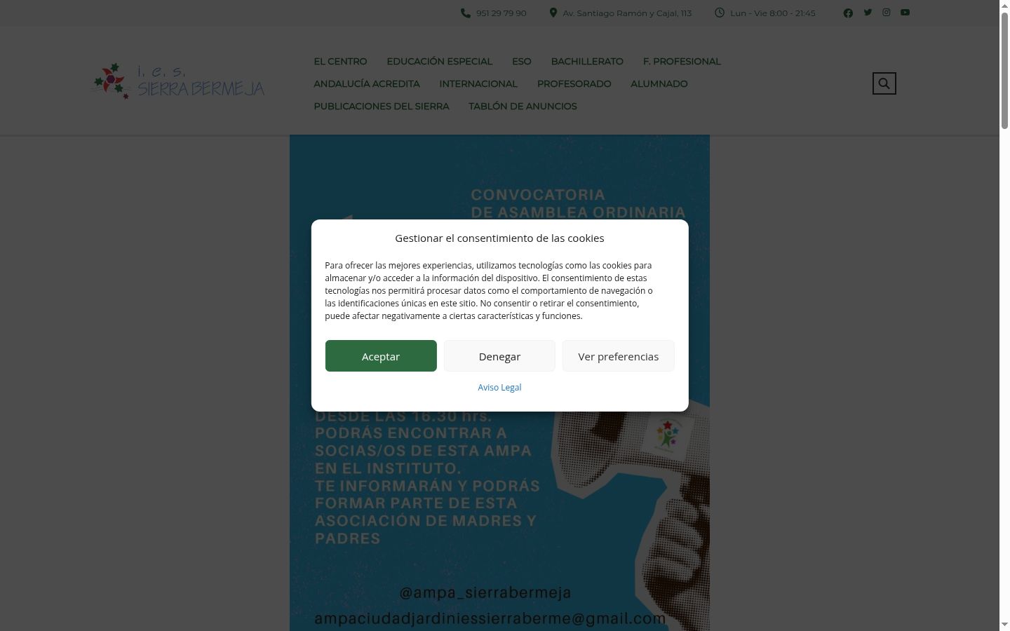 Snimka zaslona bannera za privolu prikazanog prije bilo kakve interakcije