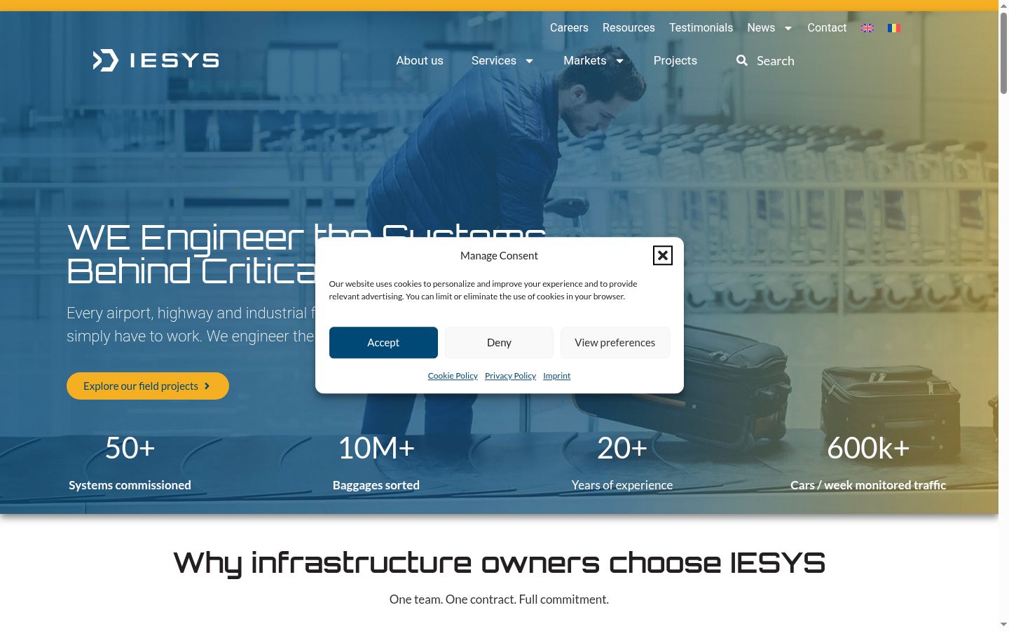 Screenshot of the consent banner shown before any interaction