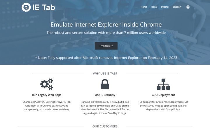 Screenshot of ietab.net