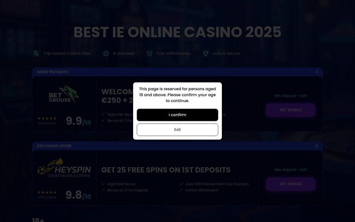 Screenshot of ietopcasinosreview.com