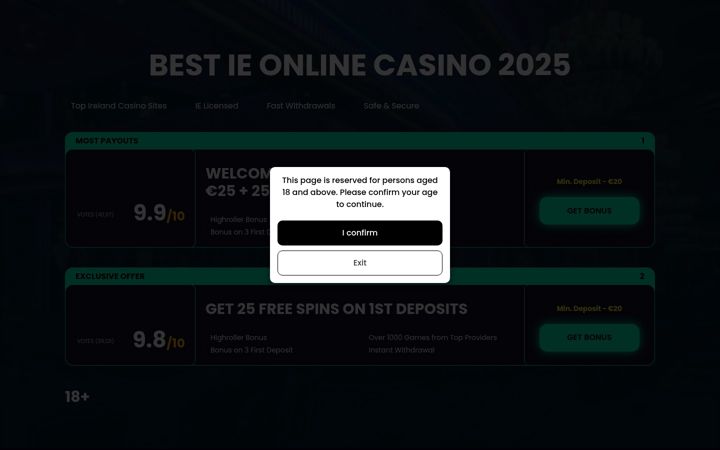 Screenshot of ietoponlinecasinos.com