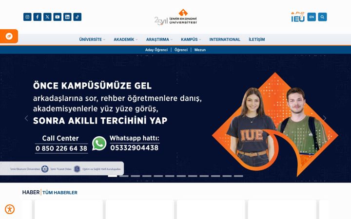 Screenshot von ieu.edu.tr