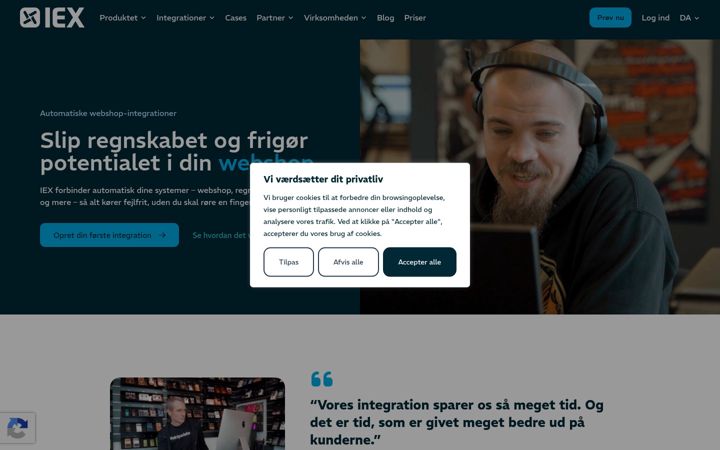 Screenshot of iex.dk