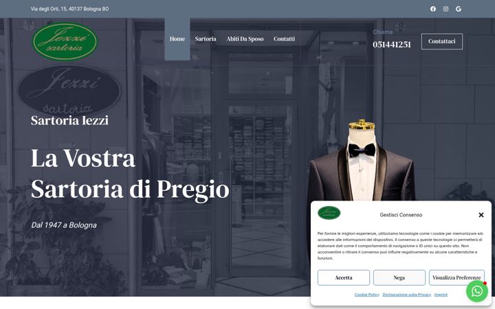 Screenshot of iezzisartoria.com