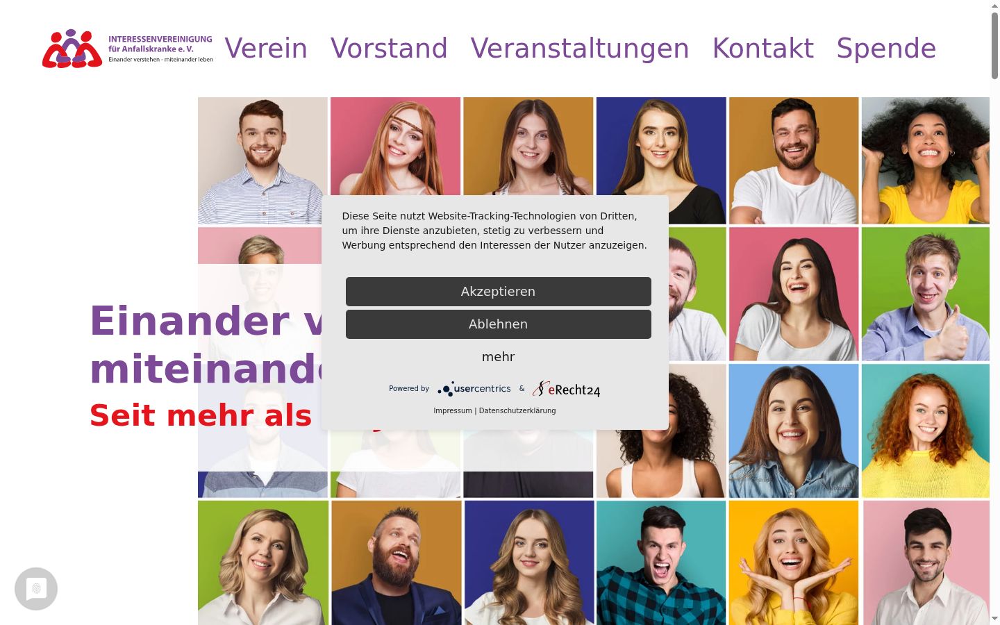Skærmbillede af samtykkebanneret, som det blev vist før nogen interaktion