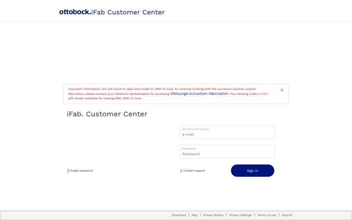 Screenshot of ifab-customer-center.com