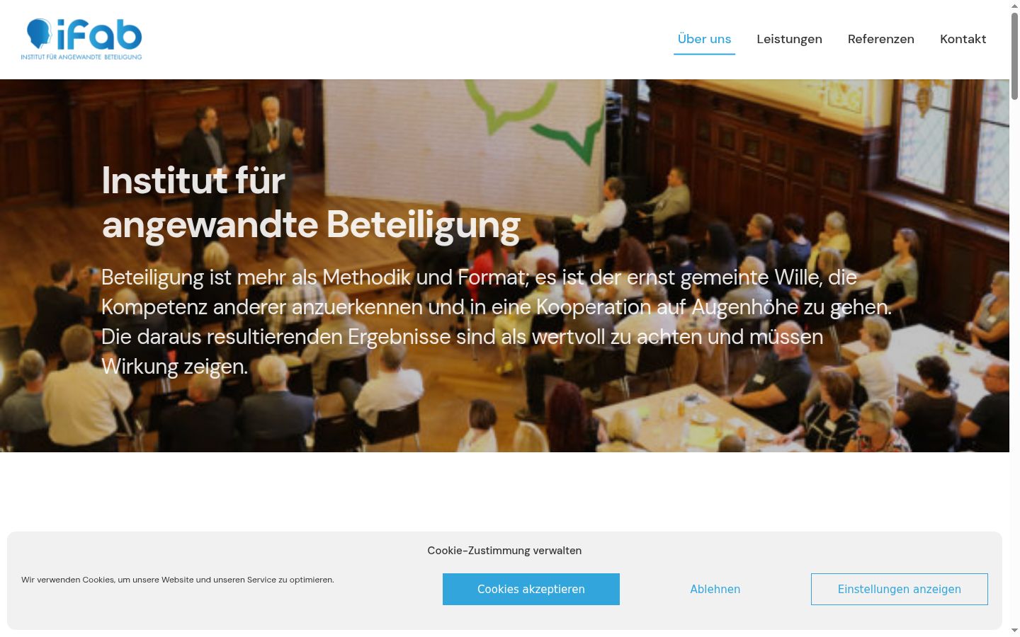 Screenshot van de toestemmingsbanner zoals getoond vóór enige interactie