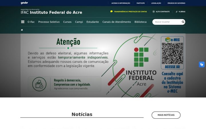 Screenshot of ifac.edu.br