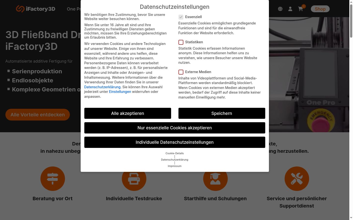 Skærmbillede af samtykkebanneret, som det blev vist før nogen interaktion