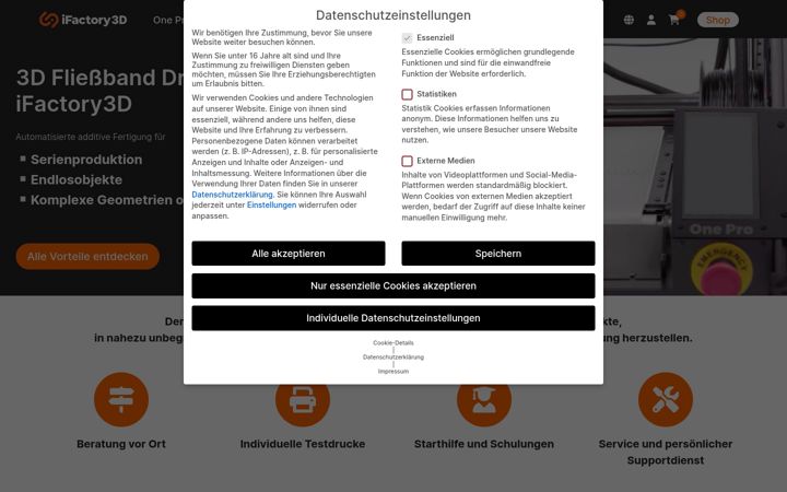 Screenshot of ifactory3d.com