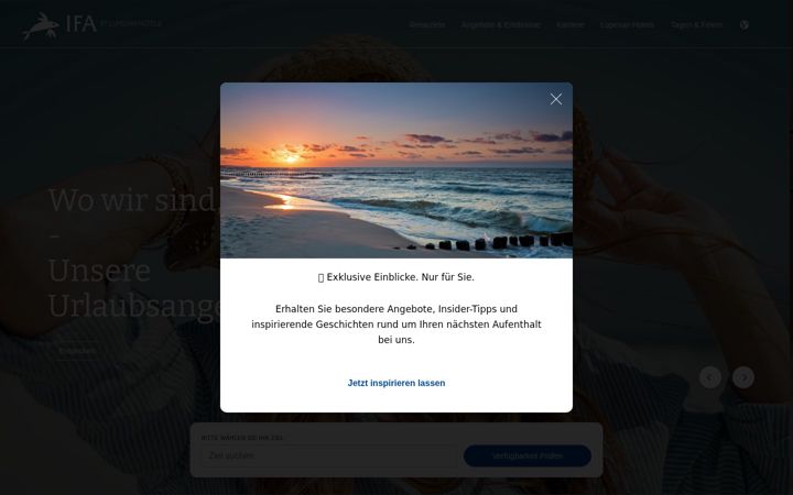 Screenshot of ifahotels.com