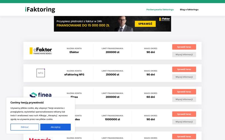 Screenshot of ifaktoring.pl