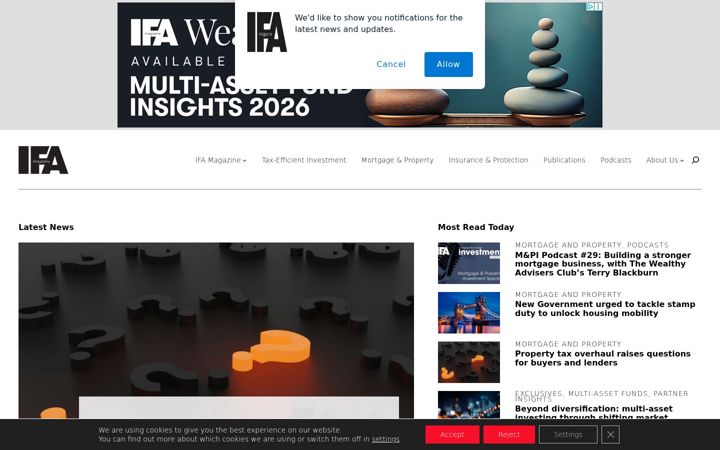 Screenshot of ifamagazine.com