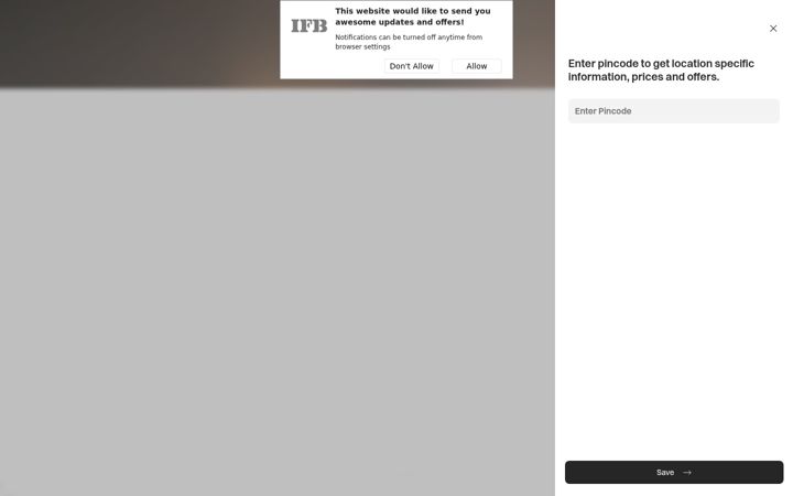 Screenshot of ifbappliances.com