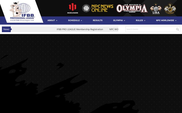 Screenshot of ifbbpro.com