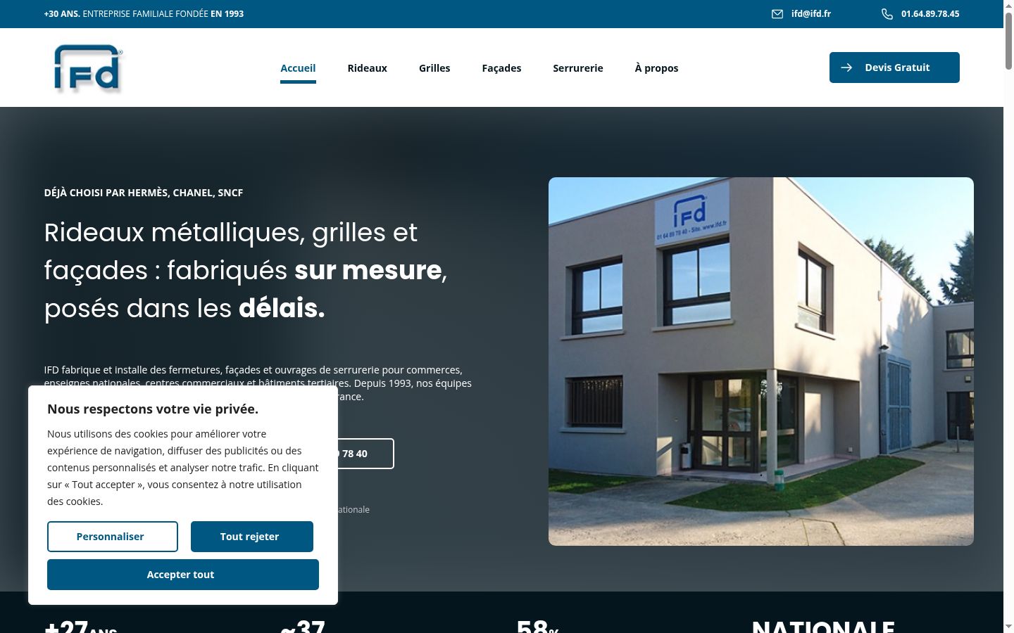 Screenshot del banner di consenso mostrato prima di qualsiasi interazione