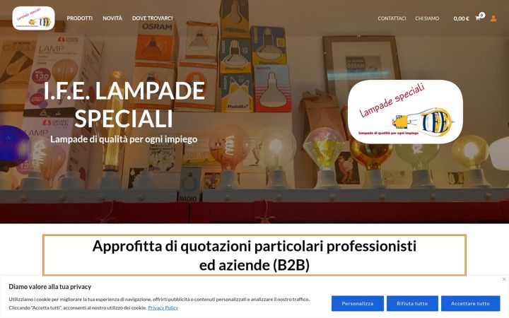Screenshot of ifelamps.com
