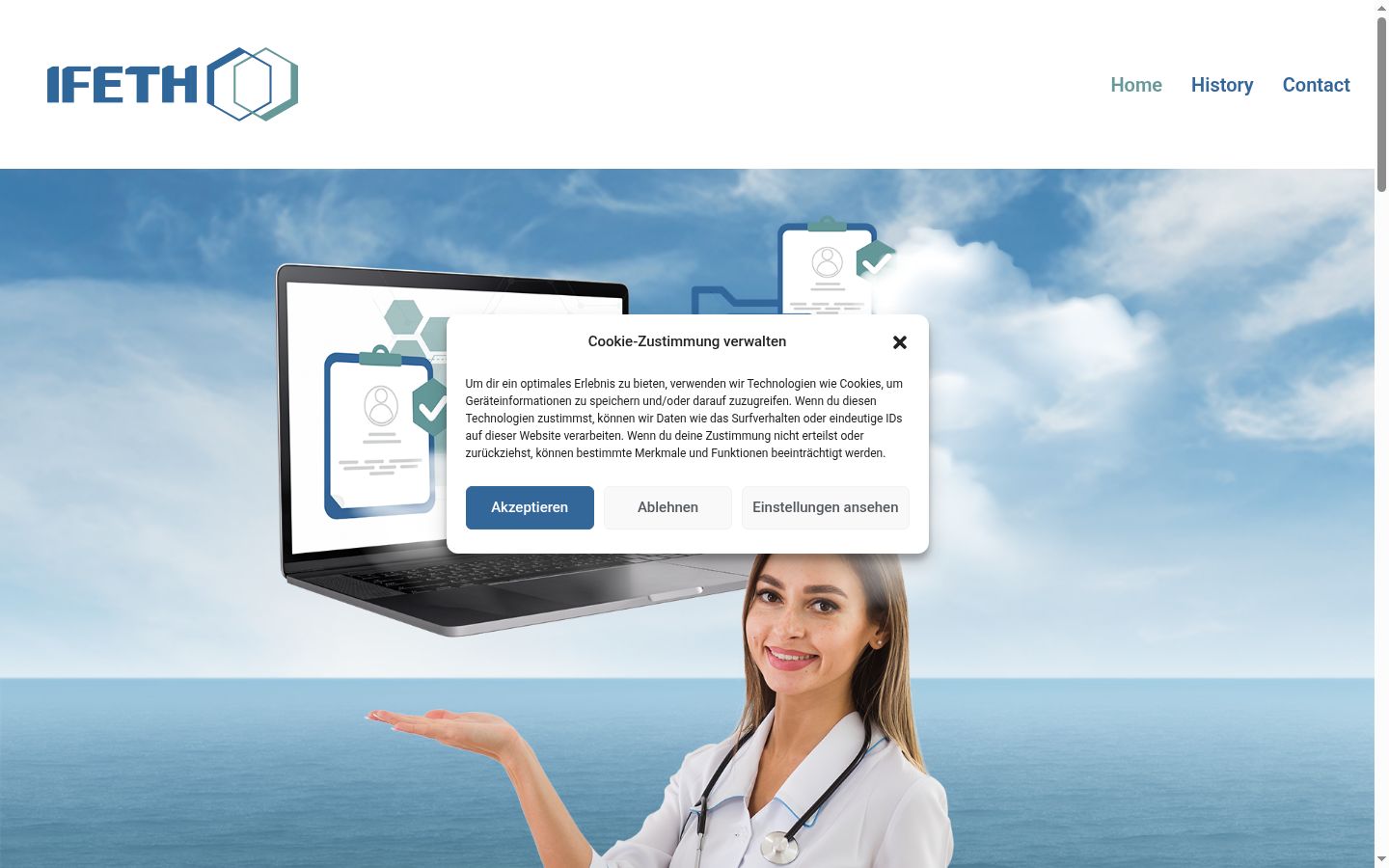 Screenshot del banner di consenso mostrato prima di qualsiasi interazione