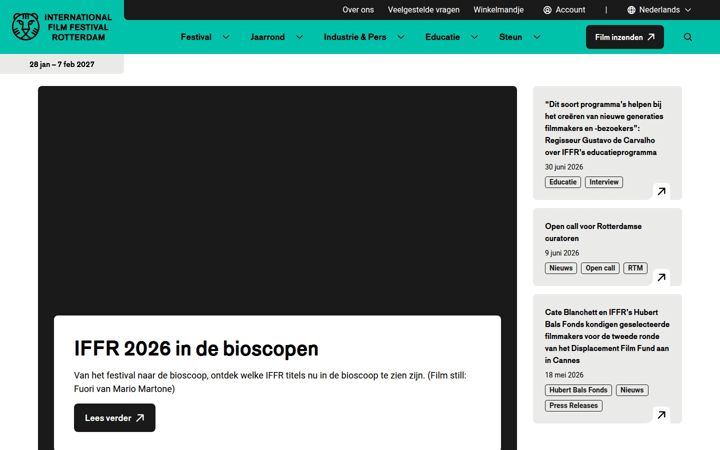 Screenshot of iffr.com