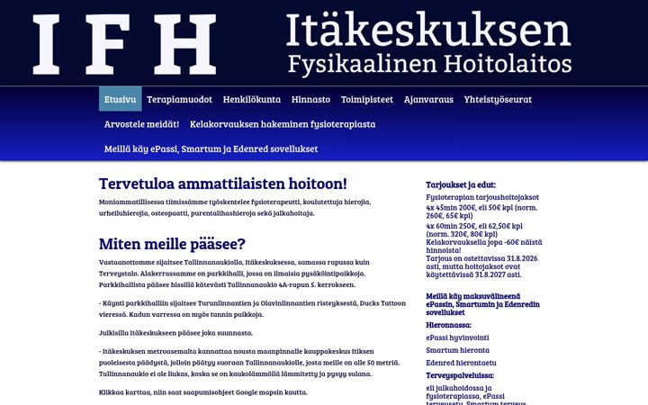 Screenshot of ifh.fi
