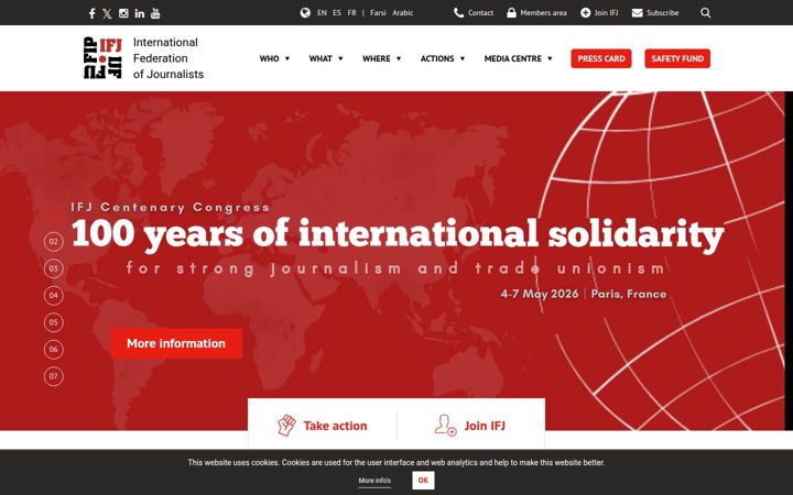 Ekrānuzņēmums no ifj.org