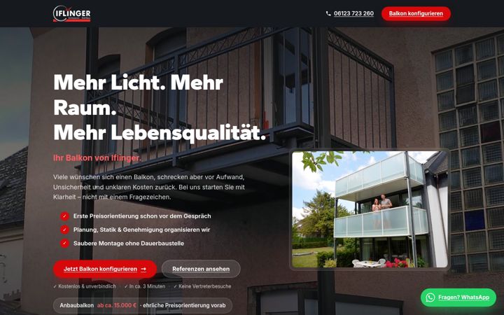 Screenshot of iflinger-balkon.de