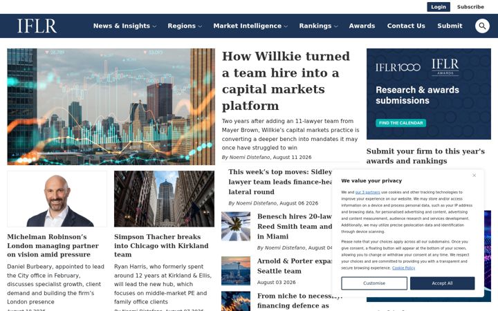 Screenshot of iflr.com