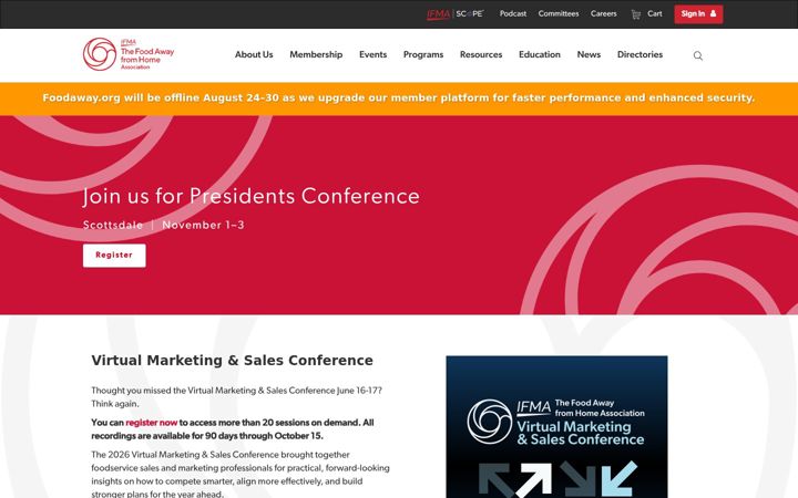 Screenshot of ifmaworld.com