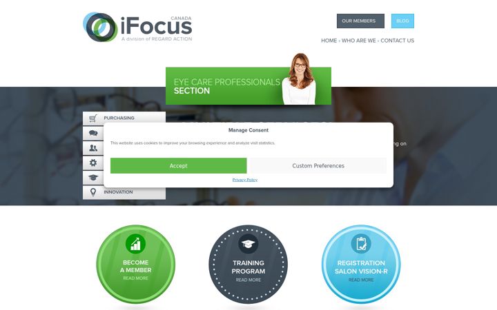 Screenshot of ifocuscanada.com