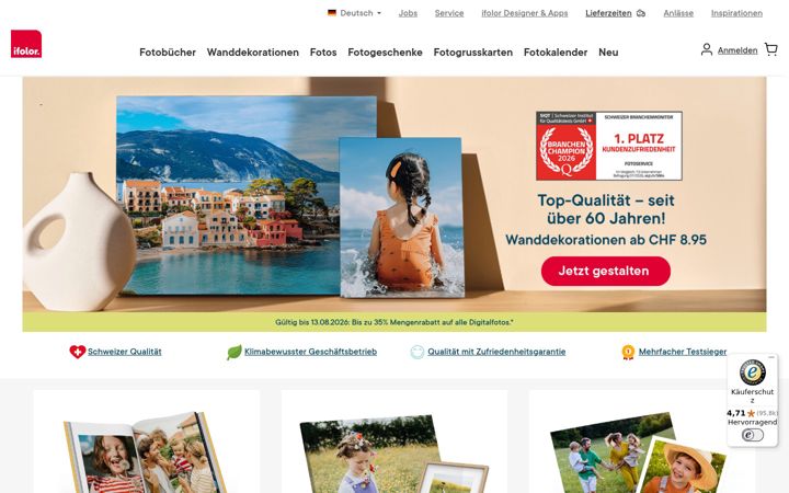 Screenshot of ifolor.ch
