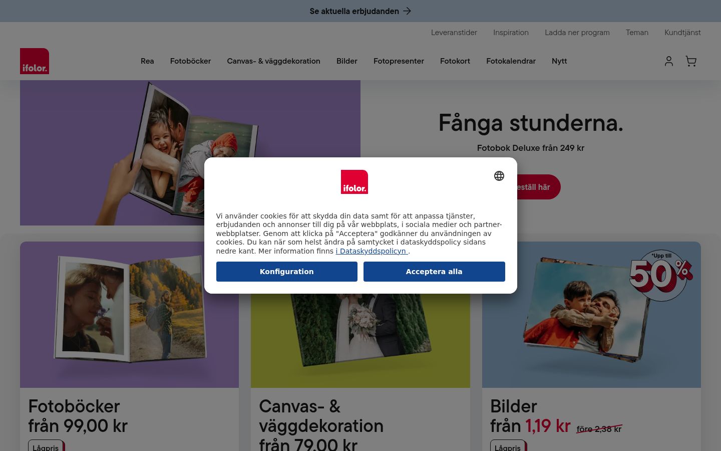 Captura de pantalla del banner de consentimiento mostrado antes de cualquier interacción