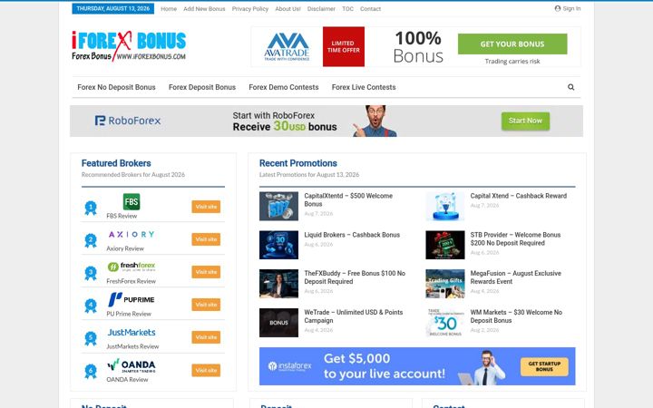 Screenshot of iforexbonus.com