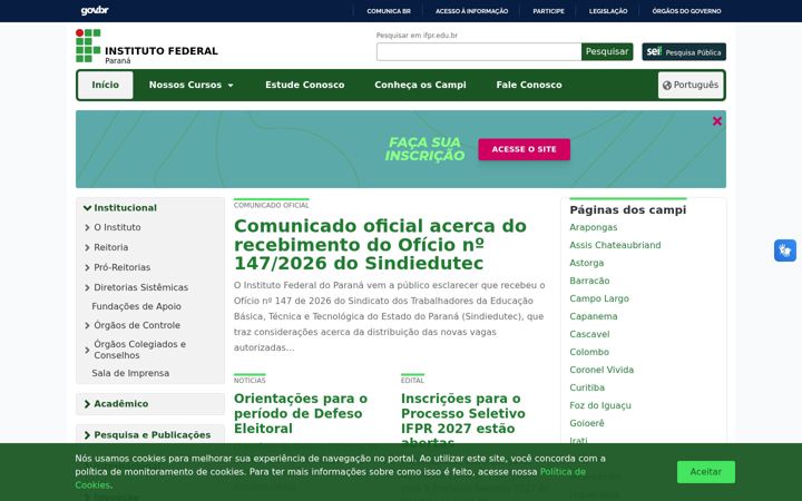 Screenshot of ifpr.edu.br