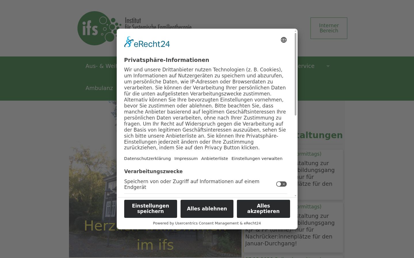 Ekrānuzņēmums ar piekrišanas baneri, kas tika rādīts pirms jebkādas mijiedarbības