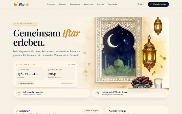 Screenshot of iftar.ch