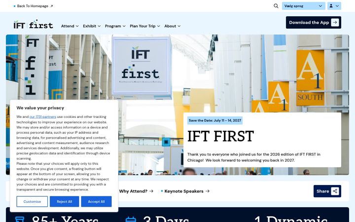 Screenshot of iftevent.org