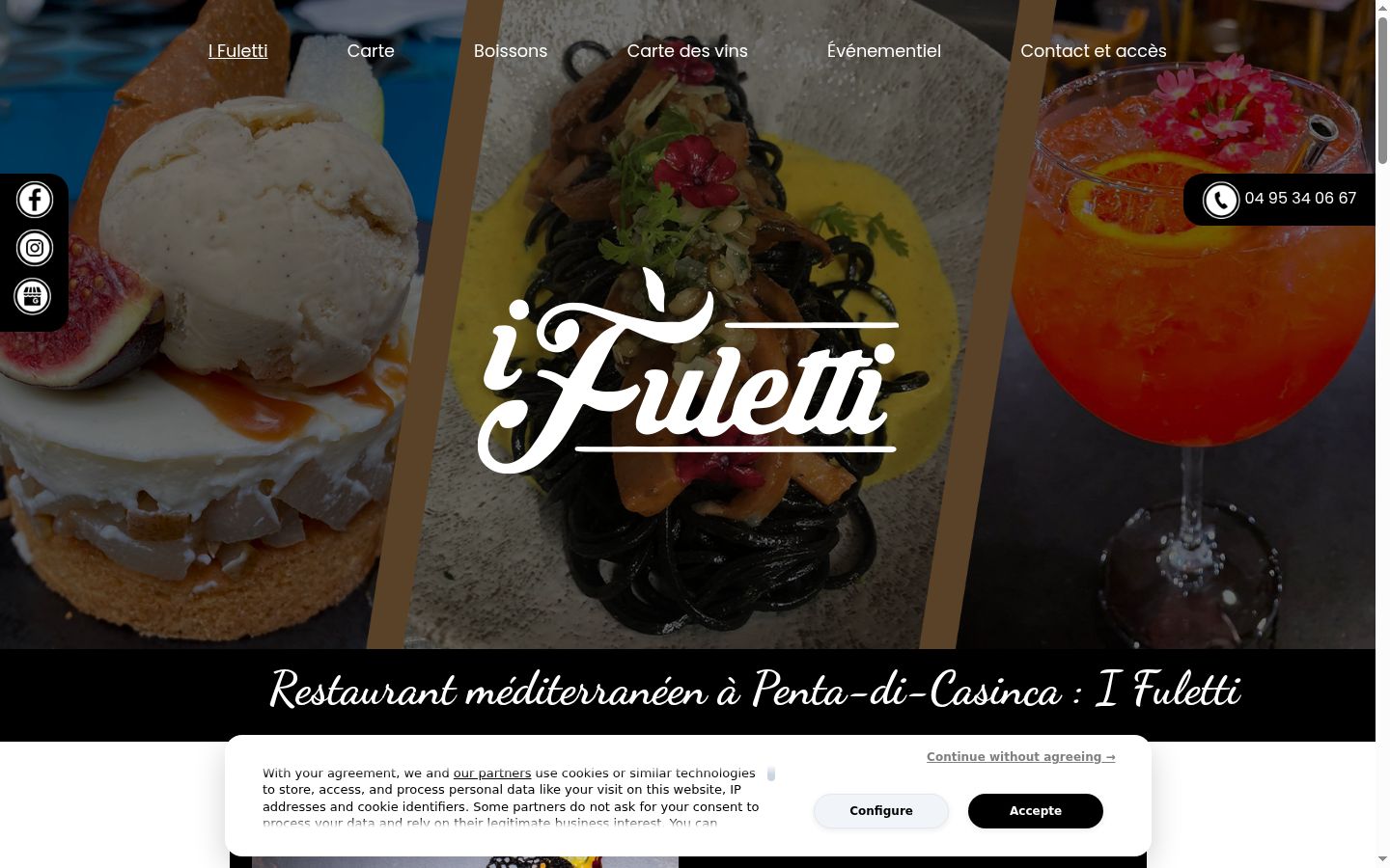 Capture d'écran de la bannière de consentement affichée avant toute interaction